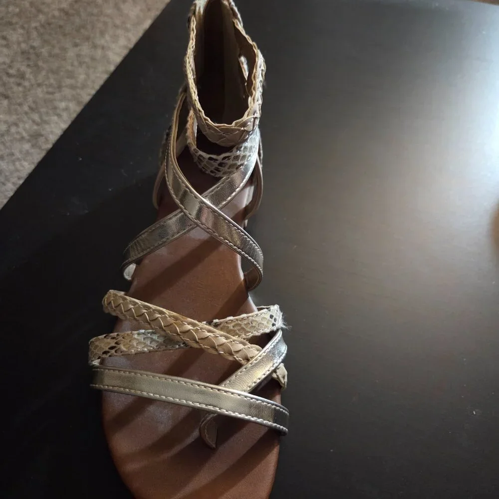 Snake Print Gladiator Sandals - Picture 2 of 5